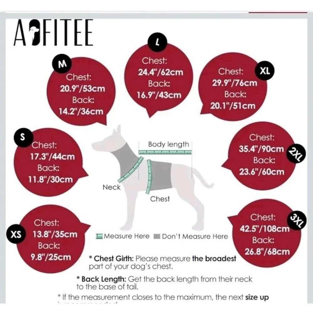 AOFITEE 2 in 1 Dog Coat Built-in harness Zip Jacket Grey Red Small‎ 17.3